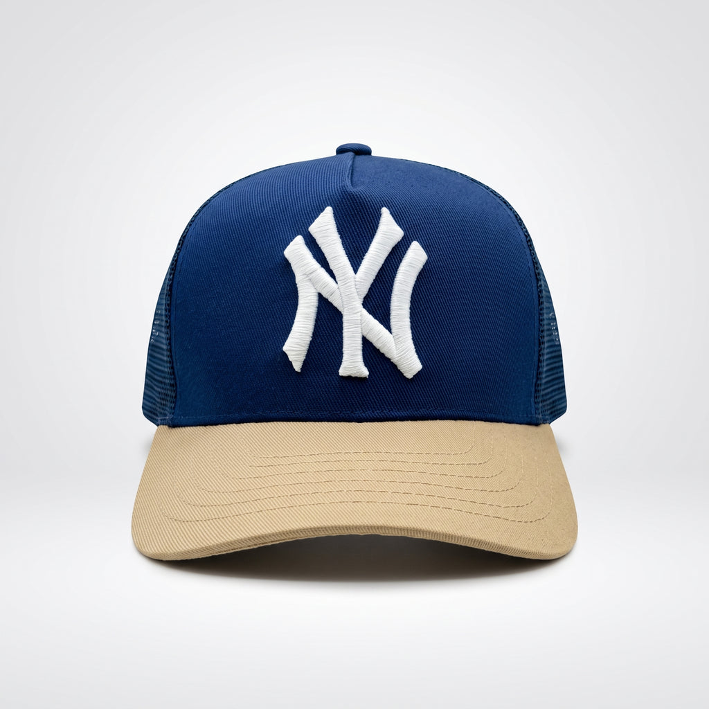 NY Navy & brown  Trucker Cap