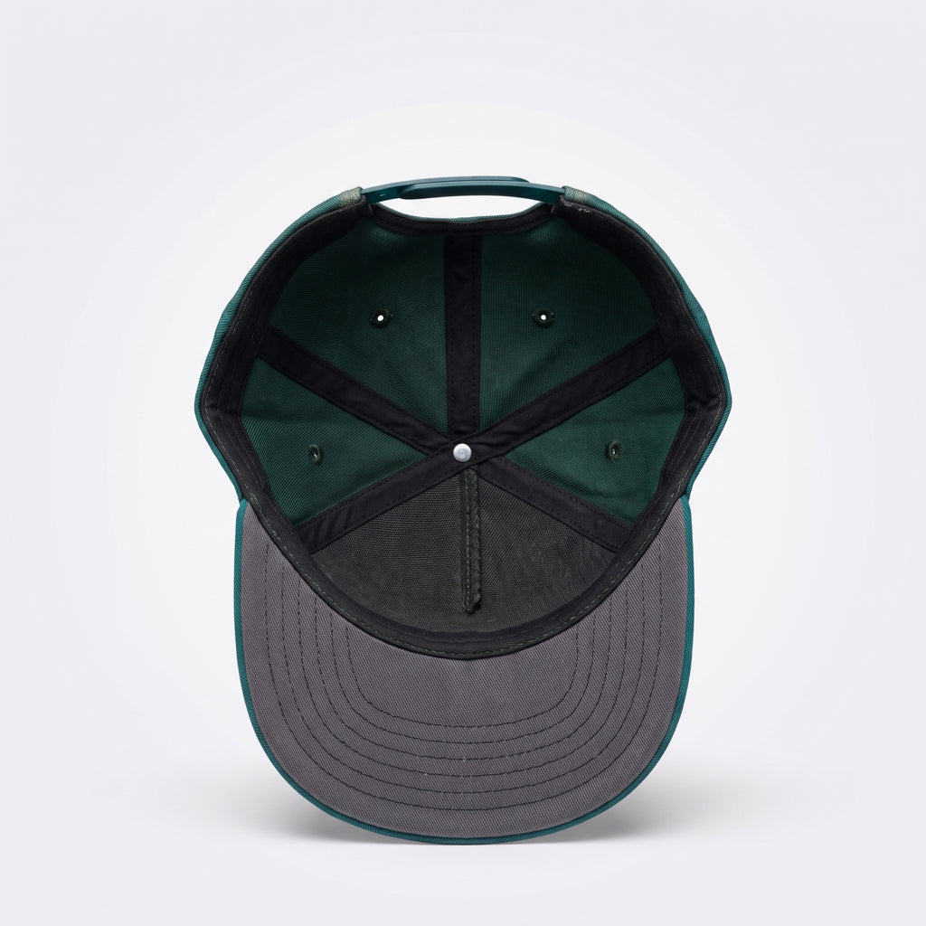 Pro Fit Snapback Trucker Hat – Dark-Green and Black front panel
