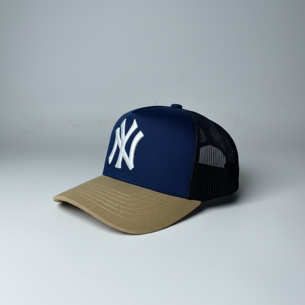 NY Navy & brown  Trucker Cap